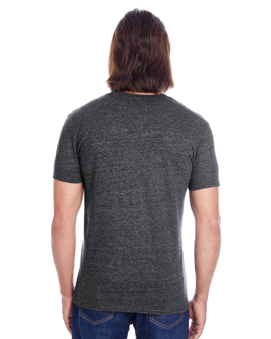 Rear view of the Threadfast Unisex Triblend Short-Sleeve T-Shirt