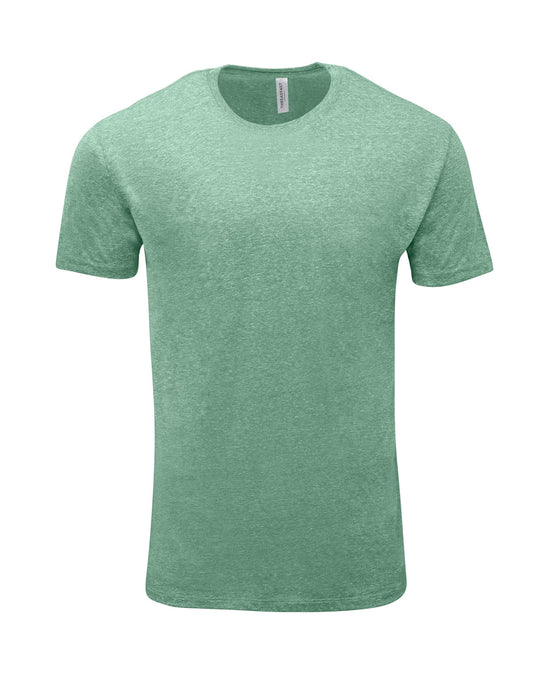 Front and Blank view of the Threadfast Unisex Triblend Short-Sleeve T-Shirt