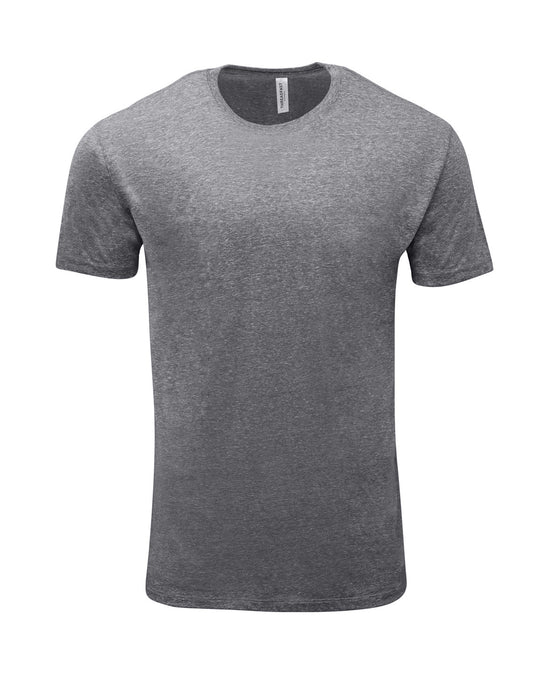 Front and Blank view of the Threadfast Unisex Triblend Short-Sleeve T-Shirt