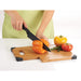 Front view of the Bamboo Cutting Board with Knife