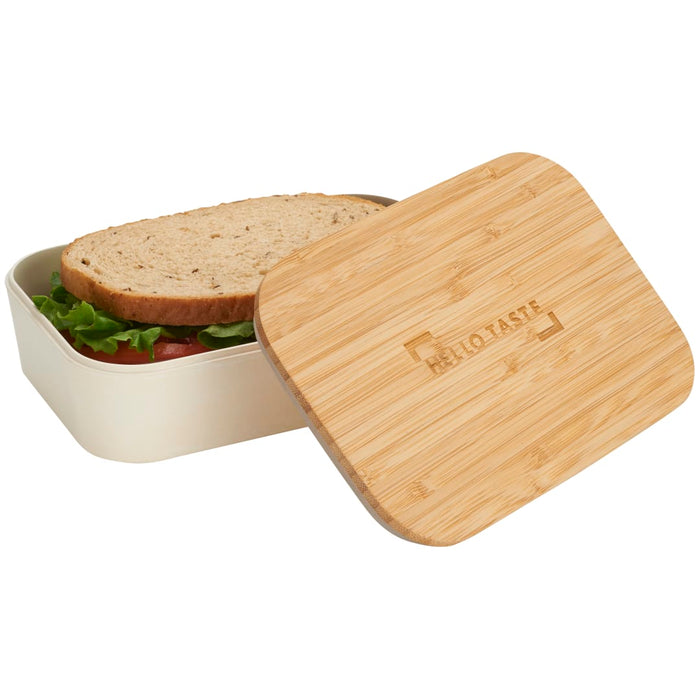 Angle-Right and Part Default Image view of the Bamboo Fiber Lunch Box with Cutting Board Lid