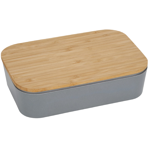 Angle-Right and Blank view of the Bamboo Fiber Lunch Box with Cutting Board Lid