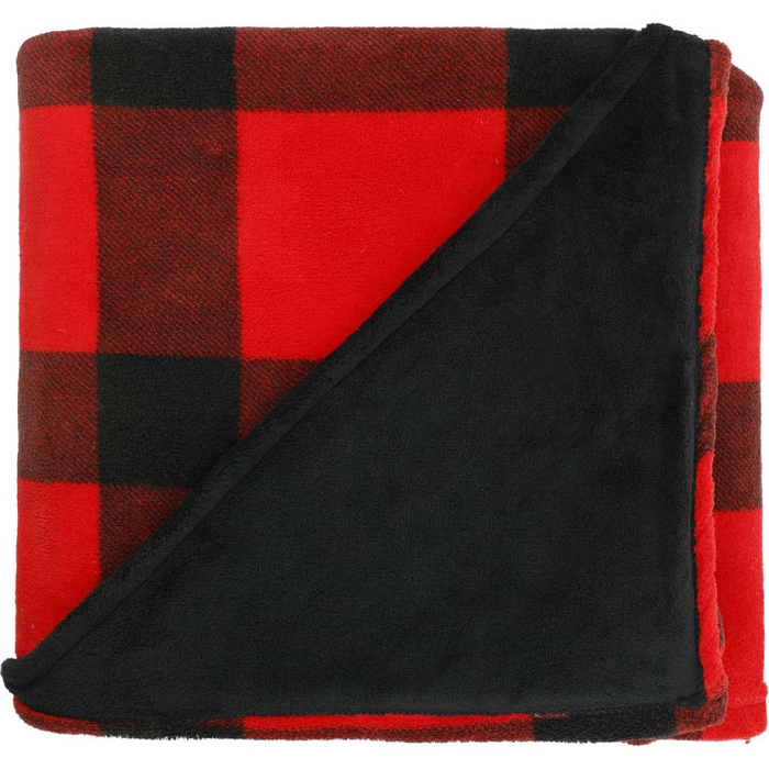 Front and Blank view of the Buffalo Plaid Ultra Plush Throw Blanket