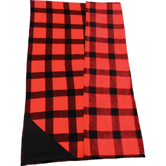 Front and Blank view of the Buffalo Plaid Ultra Plush Throw Blanket
