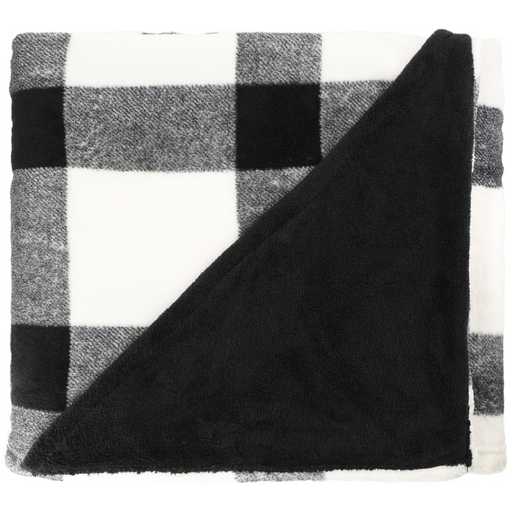 Front and Blank view of the Buffalo Plaid Ultra Plush Throw Blanket