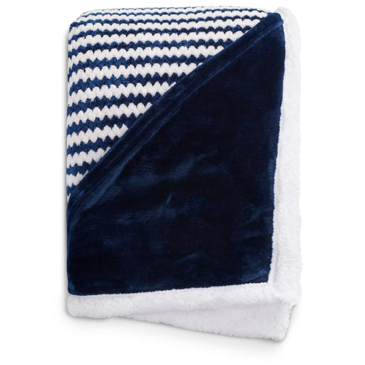 Front and Blank view of the Field & Co.® Chevron Striped Sherpa Blanket