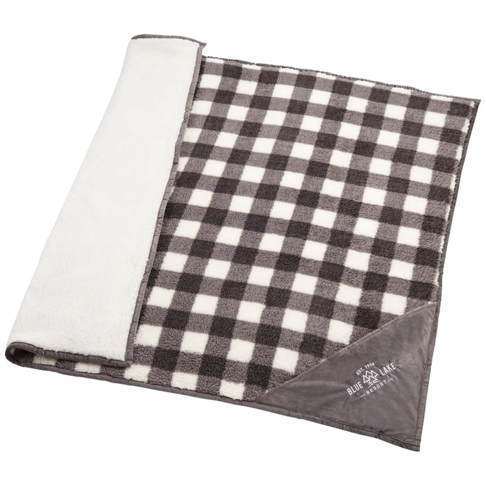 Angle-Right view of the Field & Co.® Double Sided Plaid Sherpa Blanket