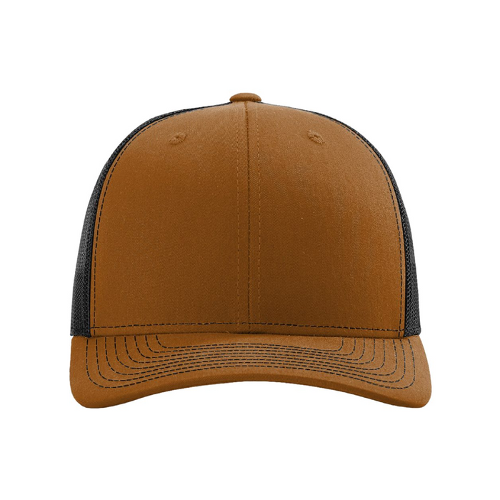 Front view of the Richardson Snapback Trucker Cap - 
