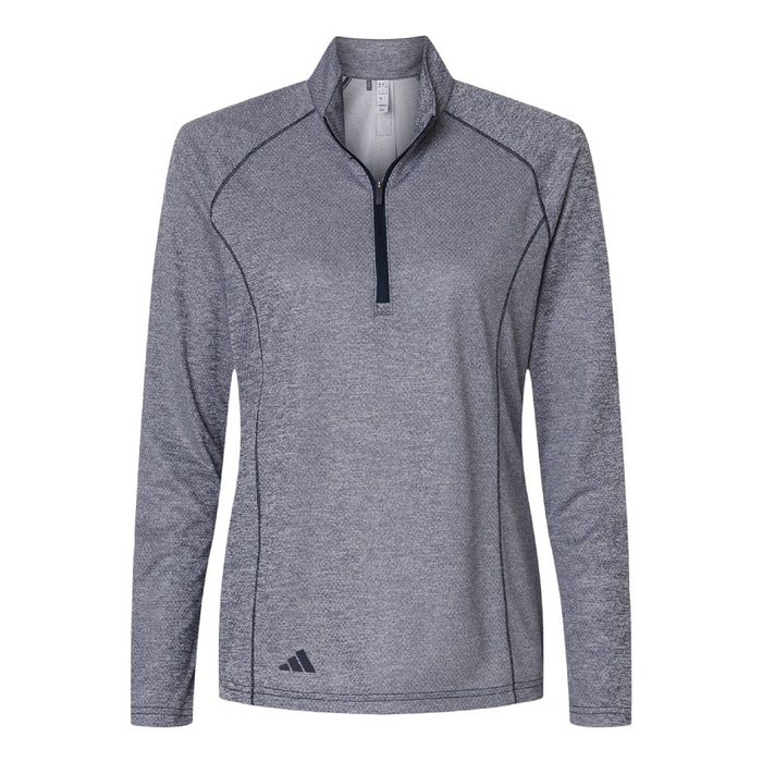 Front view of the Adidas Women's Space Dyed Quarter-Zip Pullover -