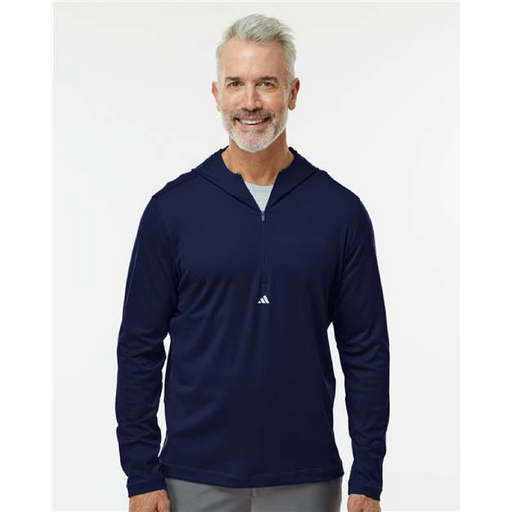 Adidas Lightweight Performance Quarter-Zip Hooded Pullover