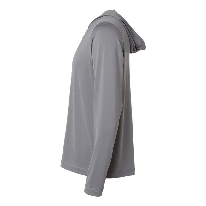 Left view of the Adidas Lightweight Performance Quarter-Zip Hooded Pullover