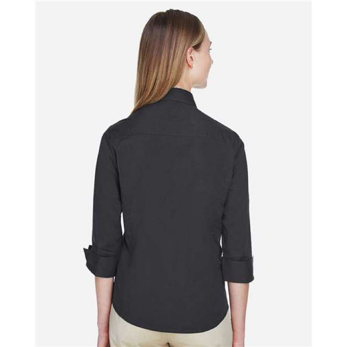 Women's Perfect Fit™ Three-Quarter Sleeve Stretch Poplin Dress Shirt - 