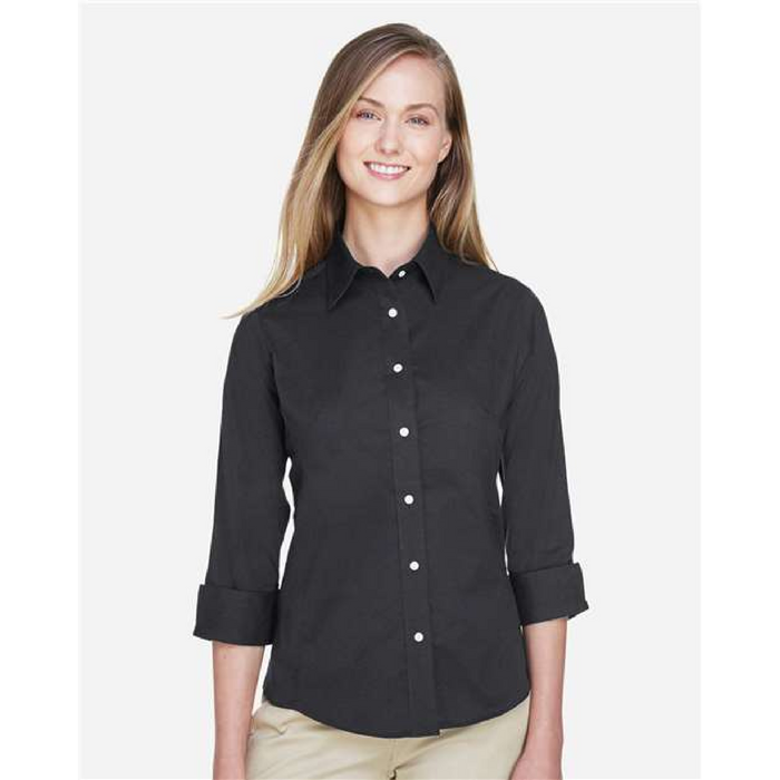 Women's Perfect Fit™ Three-Quarter Sleeve Stretch Poplin Dress Shirt - 