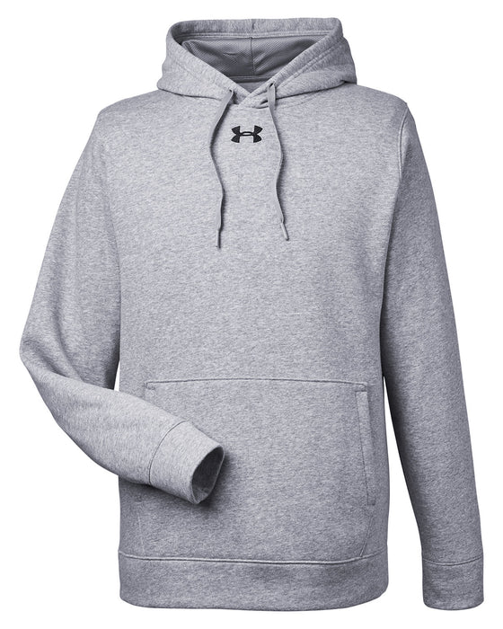 Front and Blank view of the Under Armour Men's Hustle Pullover Hooded Sweatshirt