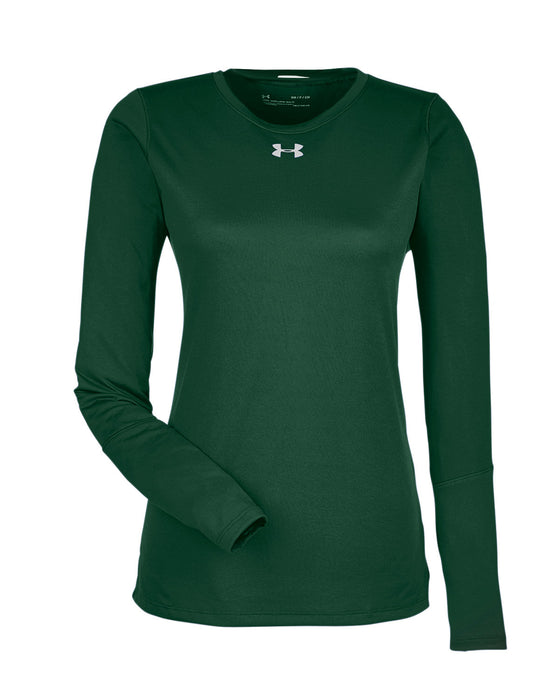 Front and Blank view of the Under Armour Ladies' Long-Sleeve Locker T-Shirt 2.0