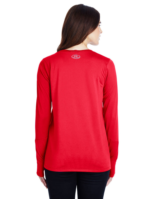 Rear view of the Under Armour Ladies' Long-Sleeve Locker T-Shirt 2.0