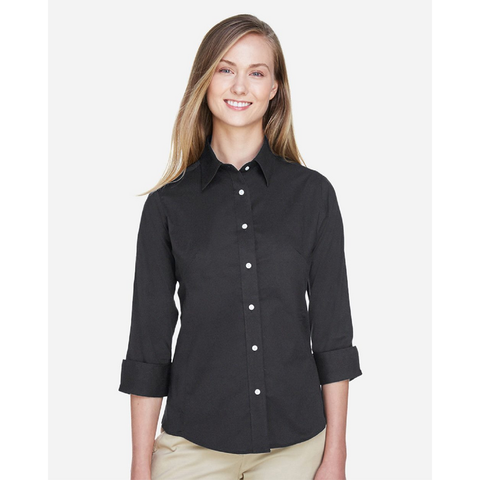 Women's Perfect Fit™ Three-Quarter Sleeve Stretch Poplin Dress Shirt - 
