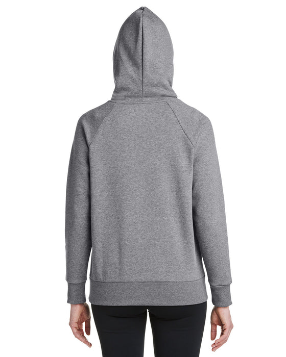 Rear view of the Under Armour Ladies' Rival Fleece Hooded Sweatshirt