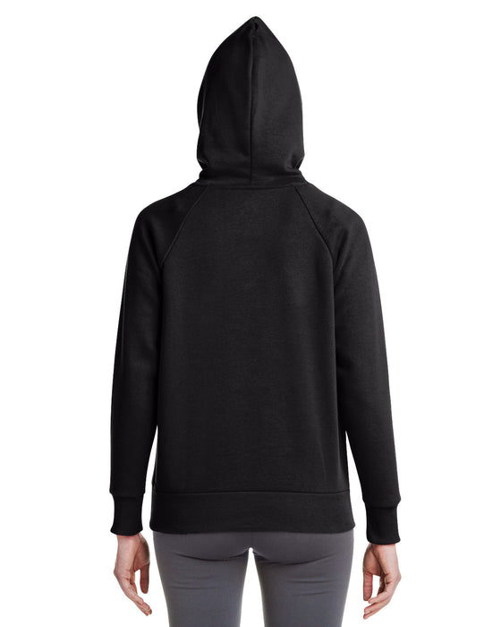 Rear view of the Under Armour Ladies' Rival Fleece Hooded Sweatshirt