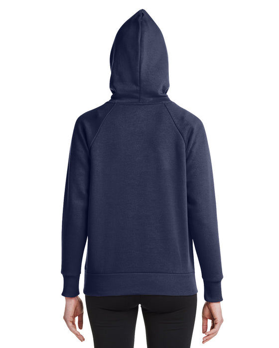 Rear view of the Under Armour Ladies' Rival Fleece Hooded Sweatshirt