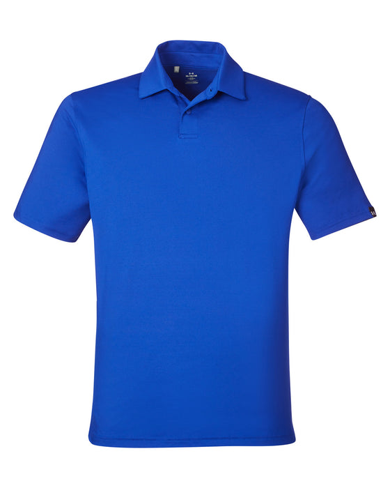 Front and Blank view of the Under Armour Men's Recycled Polo