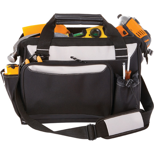 Front and Blank view of the 14" Molded Base Tool Bag
