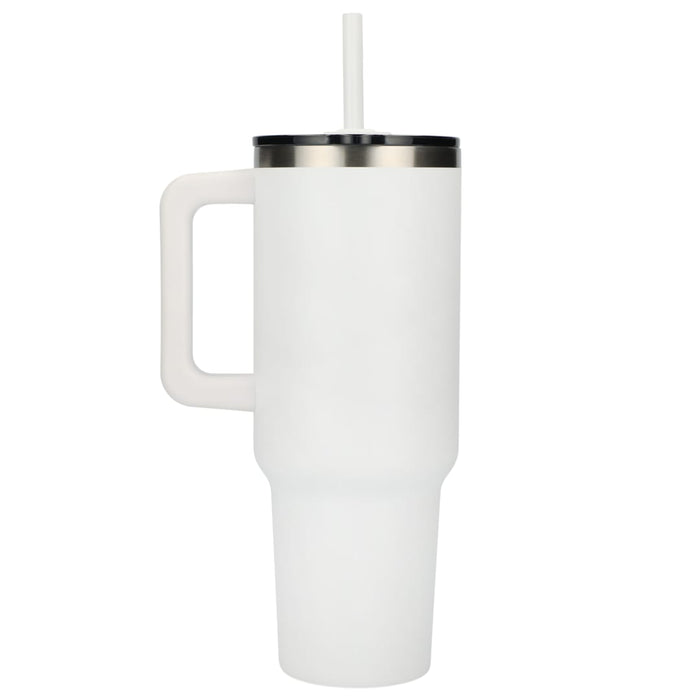 Back and Blank view of the Pinnacle Recycled Travel Tumbler with Straw 40oz