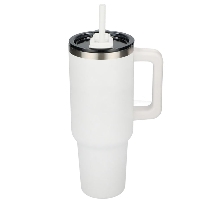 Front and Blank view of the Pinnacle Recycled Travel Tumbler with Straw 40oz