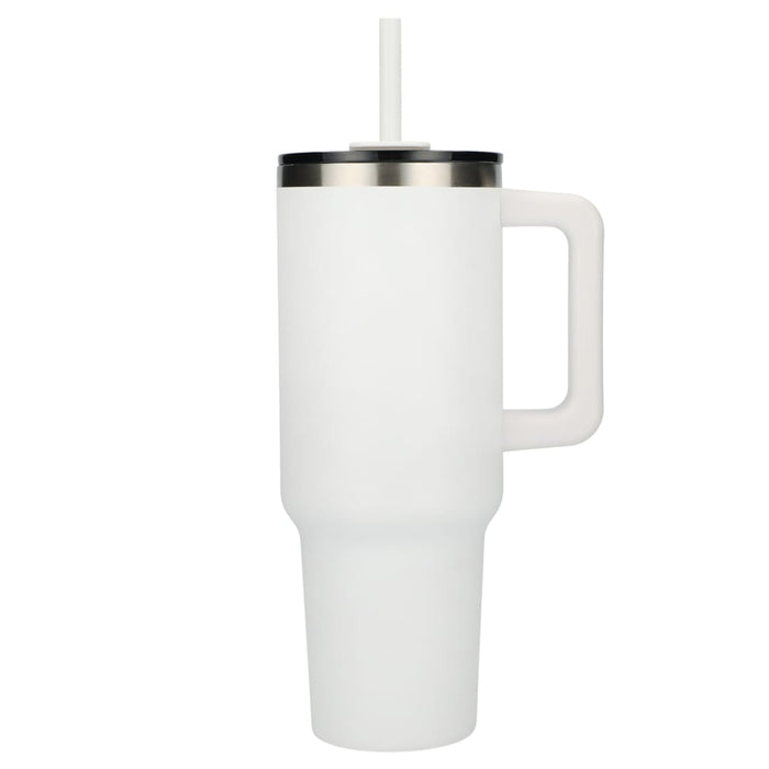 Front and Blank view of the Pinnacle Recycled Travel Tumbler with Straw 40oz