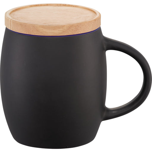 Front and Blank view of the Hearth Ceramic Mug with Wood Lid/Coaster 15oz