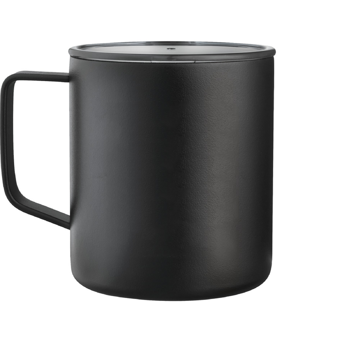 Back view of the Rover Copper Vacuum Insulated Camp Mug 14oz