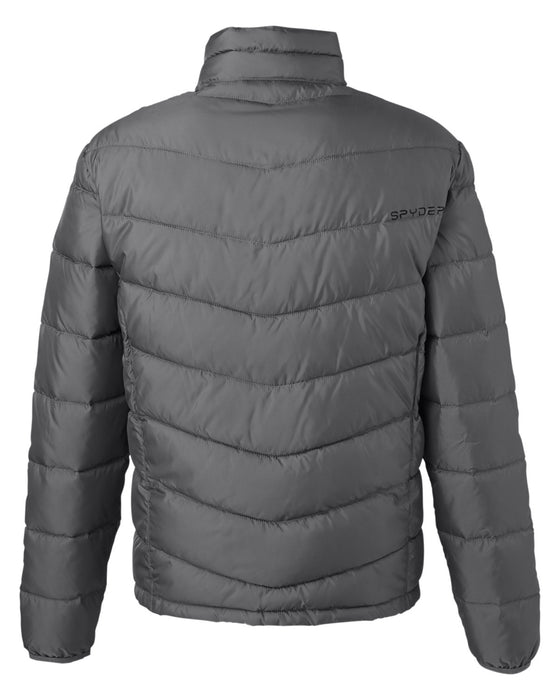 Rear and Blank view of the Spyder Men's Pelmo Insulated Puffer Jacket