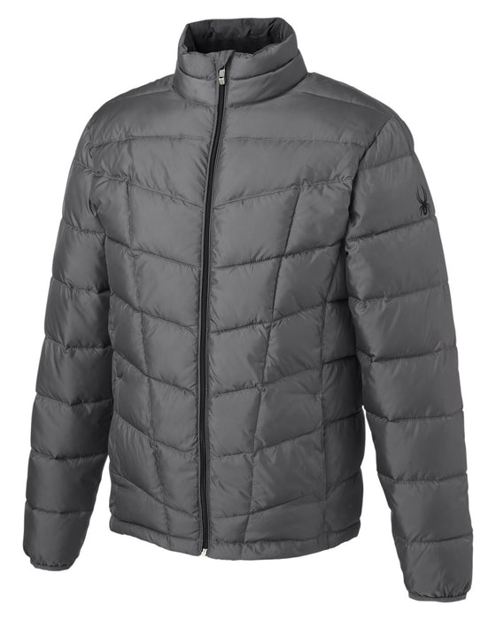 Right and Blank view of the Spyder Men's Pelmo Insulated Puffer Jacket