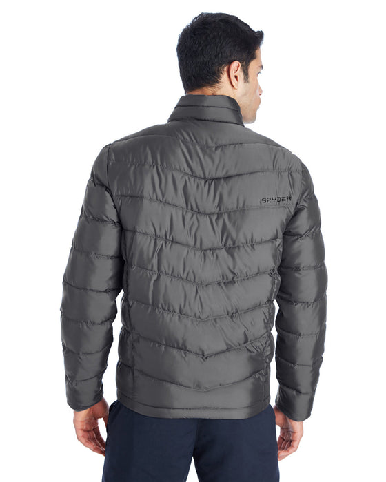 Rear view of the Spyder Men's Pelmo Insulated Puffer Jacket