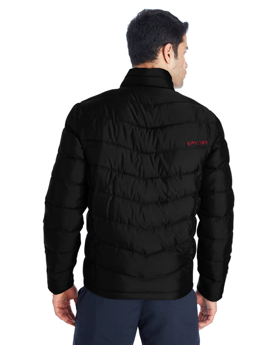 Rear view of the Spyder Men's Pelmo Insulated Puffer Jacket