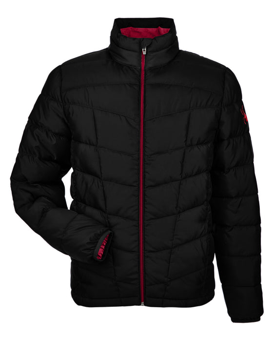 Front and Blank view of the Spyder Men's Pelmo Insulated Puffer Jacket