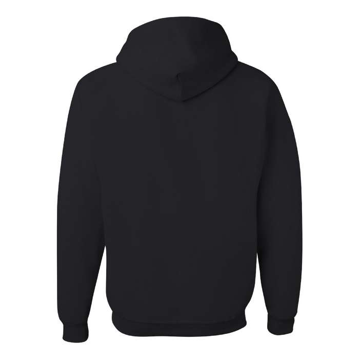 Rear view of the JERZEES NuBlend® Hooded Sweatshirt - 