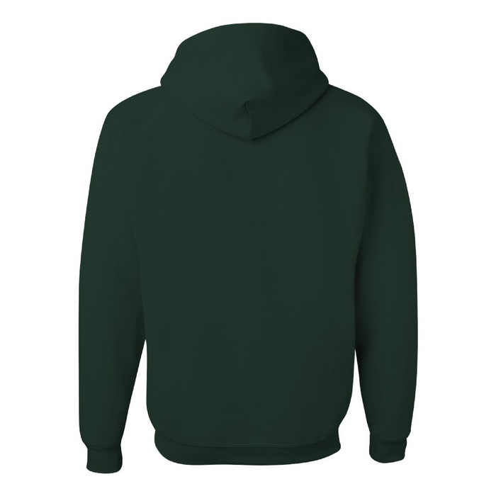 Rear view of the JERZEES NuBlend® Hooded Sweatshirt - 