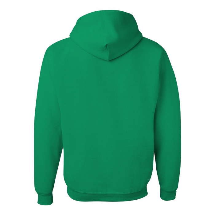 Rear view of the JERZEES NuBlend® Hooded Sweatshirt - 
