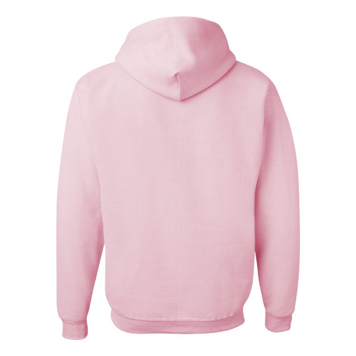 Rear view of the JERZEES NuBlend® Hooded Sweatshirt - 