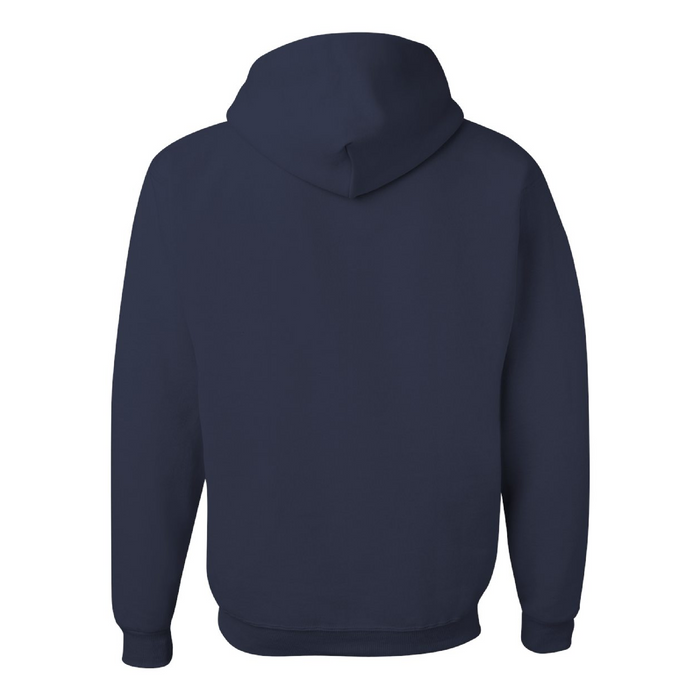 Rear view of the JERZEES NuBlend® Hooded Sweatshirt - 