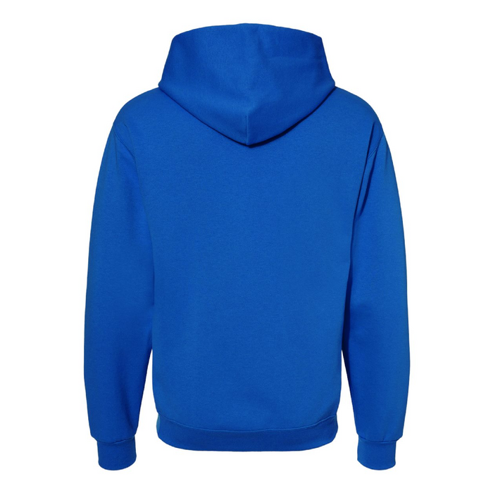 Rear view of the JERZEES NuBlend® Hooded Sweatshirt - 