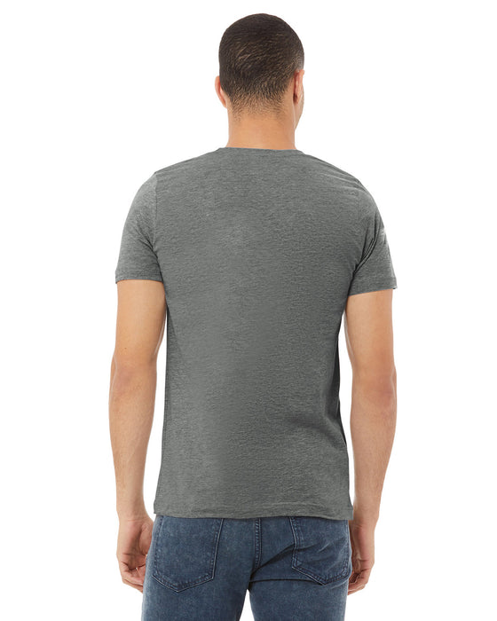 Rear view of the BELLA + CANVAS Unisex Heather CVC T-Shirt