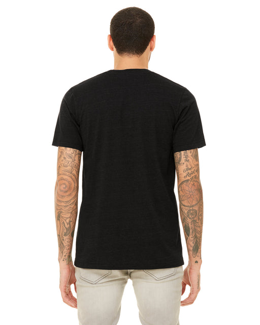 Rear view of the Unisex Heather CVC T-Shirt