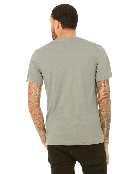 Rear view of the Unisex Heather CVC T-Shirt