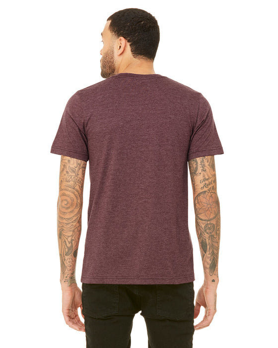 Rear view of the Unisex Heather CVC T-Shirt