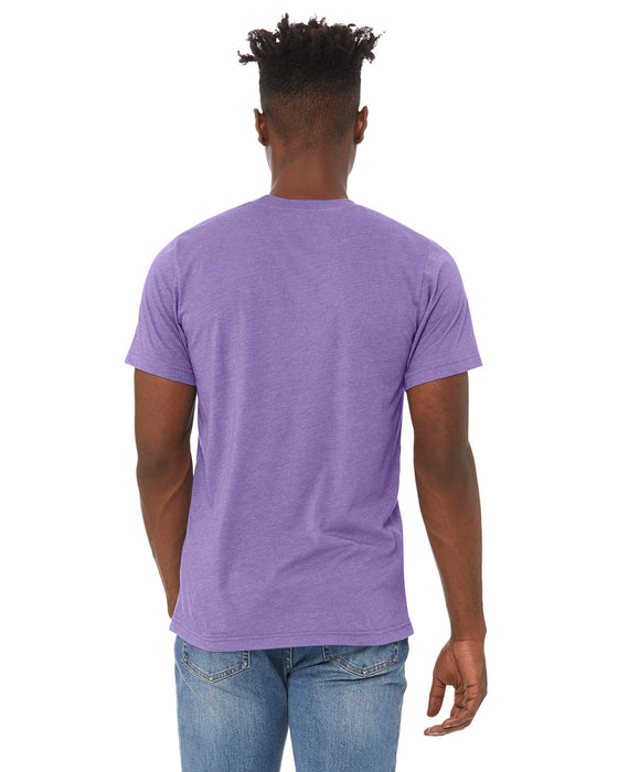 Rear view of the BELLA + CANVAS Unisex Heather CVC T-Shirt