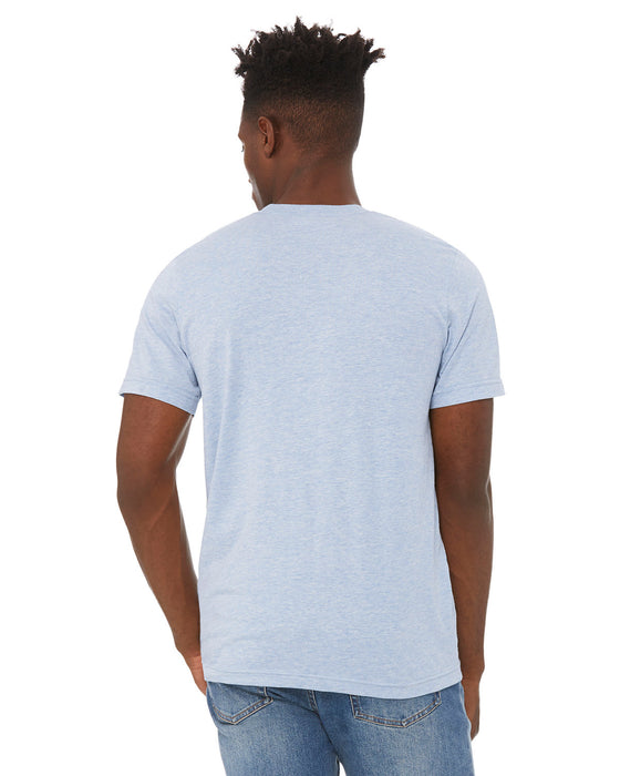 Rear view of the BELLA + CANVAS Unisex Heather CVC T-Shirt