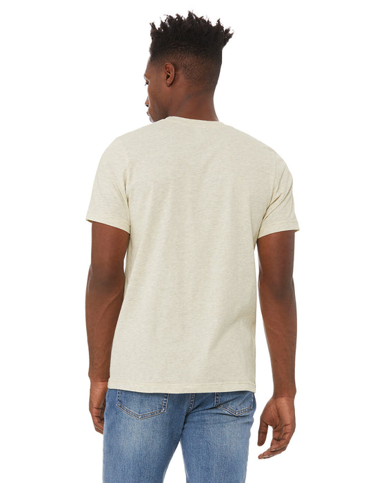 Rear view of the BELLA + CANVAS Unisex Heather CVC T-Shirt