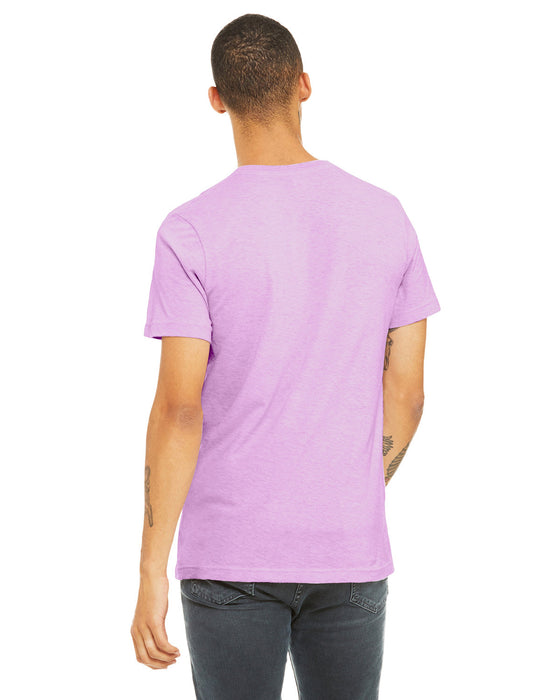 Rear view of the BELLA + CANVAS Unisex Heather CVC T-Shirt